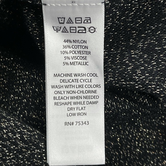 Nanette Lepore Metallic Black Gold A line Skirt Slip On Womens Unlined Size M - Picture 5 of 8